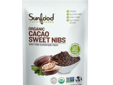 Sunfood Superfoods Organic Cacao Nibs Sweetened - 4 oz For Discount