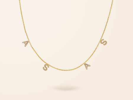 10K Gold Diamond Initial Drop Necklace Fashion