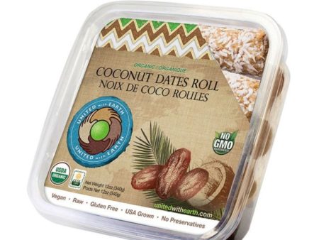 United With Earth Organic Coconut Date Roll - 12 oz Discount