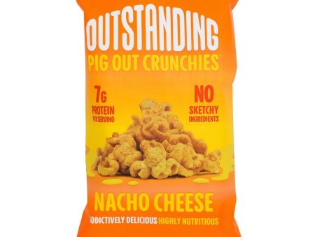 Pig Out Nacho Cheese Pigless Pork Rinds Crunchies 3.5 - oz. For Sale