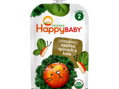 Happy Baby Organics Stage 2 Spinach Apples & Kale - 4 oz. Online now