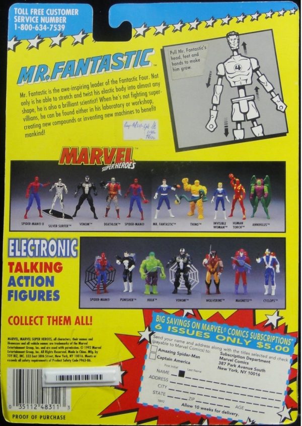 TOY BIZ 神奇4俠 神奇先生 MARVEL SUPER HEROES FANTASTIC FOUR 4 MR FANTASTIC ACTION FIGURE 48311 (BUY-SPK-倉) 1140198122 on Sale