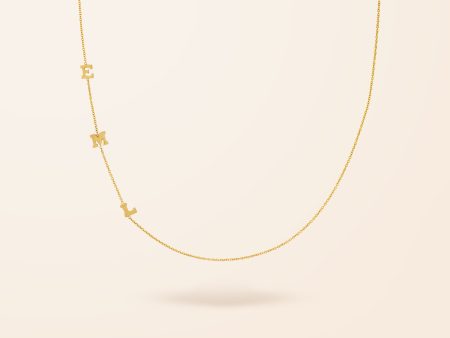 14K Gold Asymmetrical Initial Necklace Online Sale