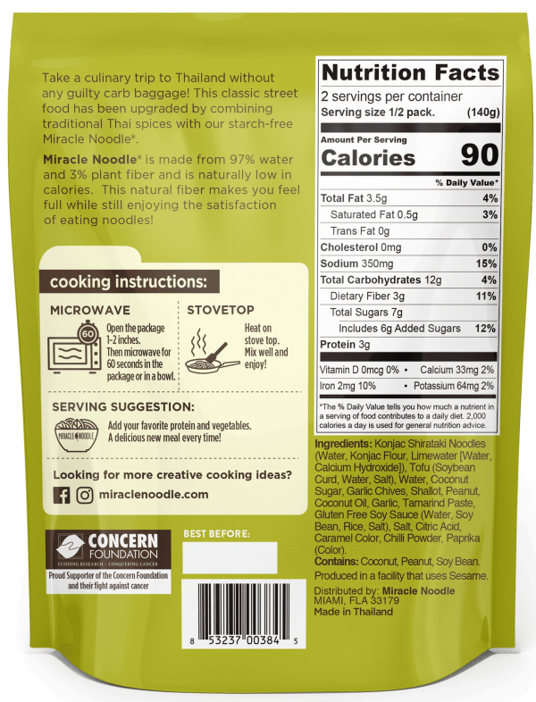 Miracle Noodle Pad Thai Plant Based Noodles - 9.9 oz. For Cheap