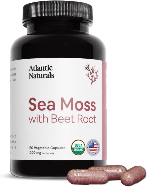 Atlantic Naturals Organic Sea Moss With Beet Root Capsules, 120 vc For Discount