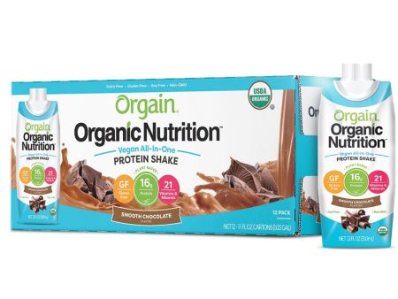 Orgain Organic Nutrition Vegan All-in-One Protein Shake Smooth Chocolate - 11 fl oz 12k Online Hot Sale