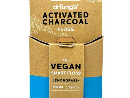 DrTung s Activated Charcoal Vegan Smart Floss  Lemongrass - 30 Yards Online now