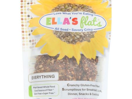 Ellas Flats Crackers Everything All Seed Savory Crisp - 6 oz Hot on Sale