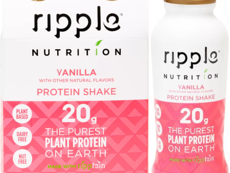 Ripple Nutrition Vegan Protein Shakes Vanilla - 4pk Hot on Sale