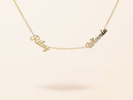 10K Gold Double Name Necklace Sale