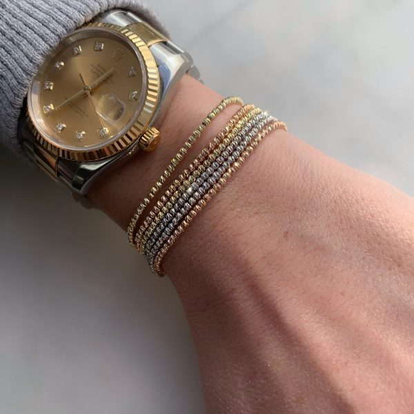 10K Gold Diamond Cut Bead Bracelet Online now