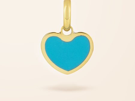 14K Gold Inlay Heart Charm Online Hot Sale