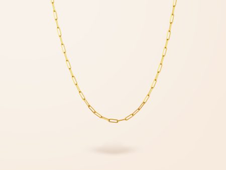 10K Gold Medium Paper Clip Necklace Cheap