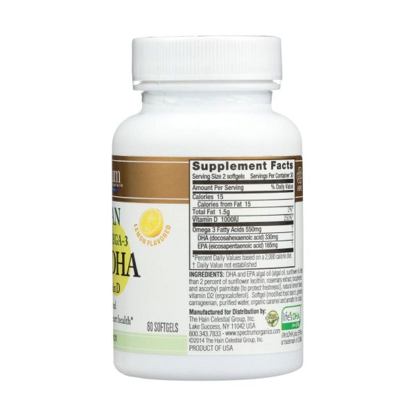 Spectrum Essentials Vegan Ultra Omega-3 EPA + DHA with Vitamin D - 60 Sg Online