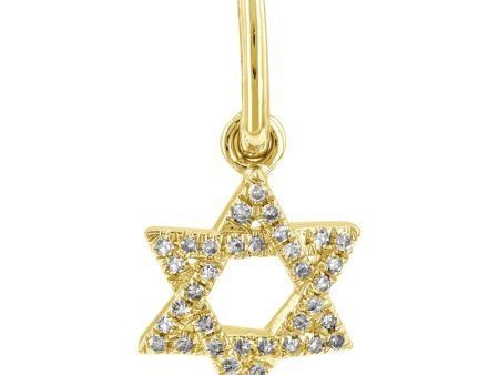 14K Gold Diamond Star of David Charm Online