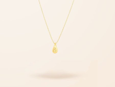 10K Gold Mini Pear Shape Necklace For Sale