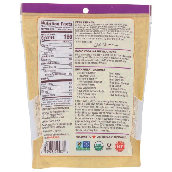 Bob s Red Mill Organic Buckwheat - 16 oz Hot on Sale