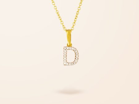 10K Gold Diamond Initial Necklace on Sale