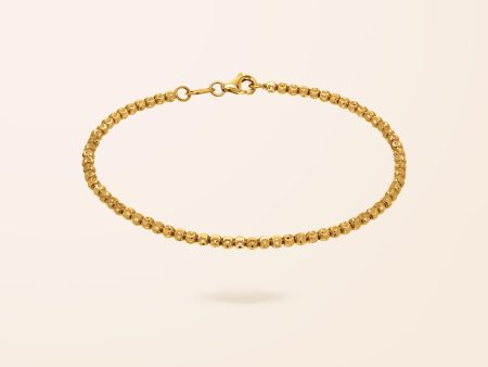 10K Gold Diamond Cut Bead Bracelet Online now