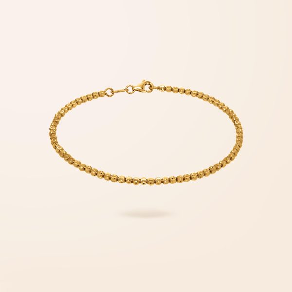 10K Gold Diamond Cut Bead Bracelet Online now