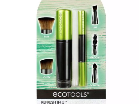 EcoTools Refresh in 5 Multitasking Vegan Brush Heads Multi Brush Set Hot on Sale