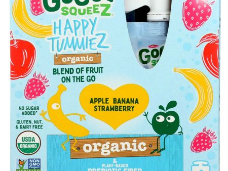 GoGo squeeZ Happy Tummiez Organic Apple Banana Strawberry -  4pk 3.2 oz. For Discount