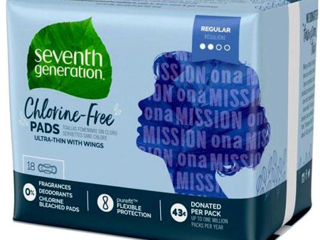 Seventh Generation Chlorine Free Pads with Wings Regular - 18 ct. Online