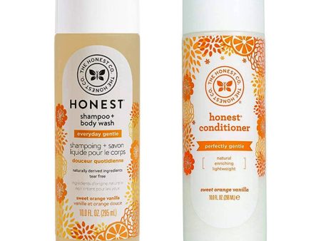 The Honest Company Shampoo Body Wash & Conditioner Sweet Orange Vanilla Bundle Hot on Sale