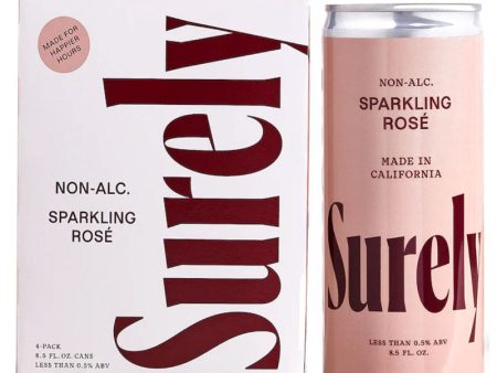 Surely Non Alcoholic Sparkling Rosé Cans- 4pk 8.5fl oz. Supply