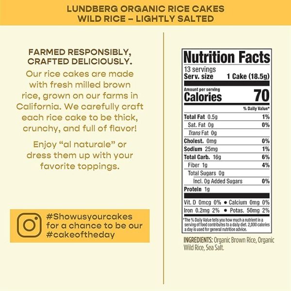 Lundberg Wild Rice Organic Rice Cakes Lightly Salted - 8.5 oz Supply