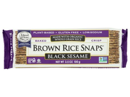 Edward & Sons Brown Rice Snaps Black Sesame - 3.5 oz Online now