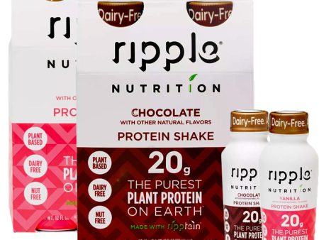 Ripple Nutrition Vegan Protein Shakes Chocolate & Vanilla Bundle- 2 ct. on Sale