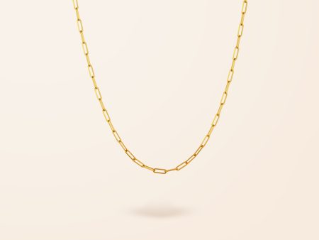 10K Gold Mini Paper Clip Necklace Online Sale