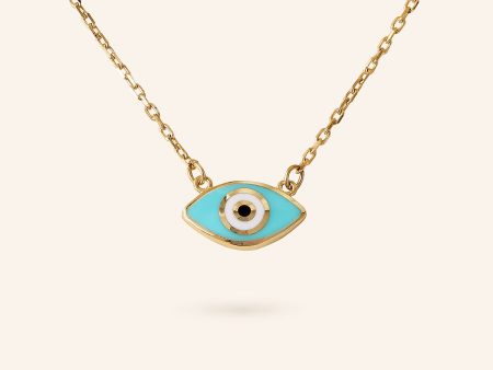 10K Gold Marquis Enamel Evil Eye Necklace Online Sale