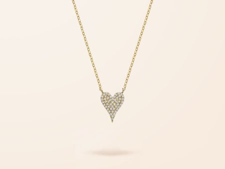 10K Gold Diamond Pave Heart Necklace Online