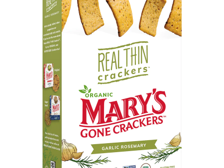 Mary s Gone Crackers Garlic Rosemary Organic Real Thin Crackers - 5 oz Hot on Sale