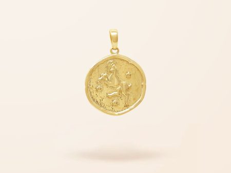 10K Gold Zodiac Disc Charm on Sale