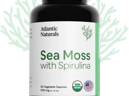 Atlantic Naturals Organic Sea Moss With Spirulina Capsules - 120 vc Hot on Sale