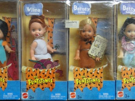 美泰兒 華納兄弟 卡通頻道 聰明笨伯 董輝 慧瑪 班尼 比堤 MATTEL WARNER BROS CARTOON NETWORK THE FLINTSTONES KELLY DOLL FRED FLINTSTONE WILMA FLINTSTONE BARNEY RUBBLE BETTY RUBBLE 07365 b16448079 For Sale