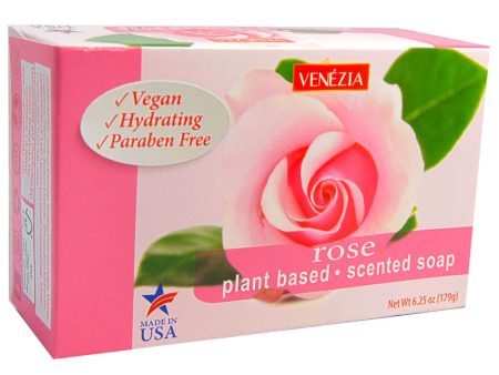 Venezia Plant Based Vegan Rose Scented Soap Bar - 6.25 oz. Supply