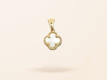 10K Gold Mother of Pearl Clover Charm Online