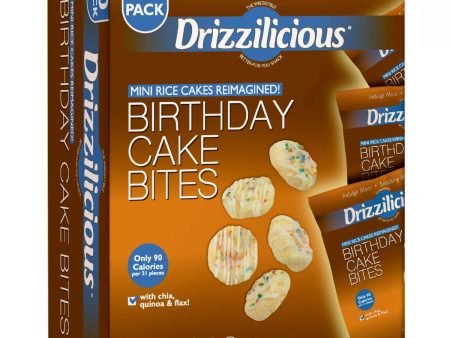 Drizzilicious Mini Rice Cakes Birthday Cake Bites - 12 BOXES Hot on Sale