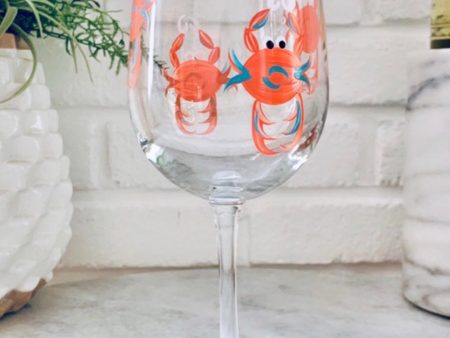 DJ Stemmed Wine Glass - Crab Coral on Sale