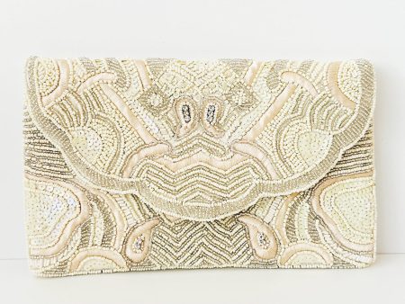 Beaded Clutch - Cream Online Sale